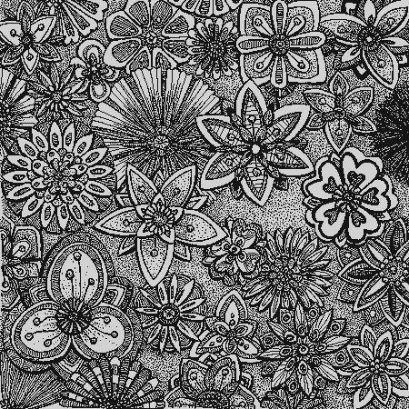 click here to view larger image of Floral Black and White (chart)