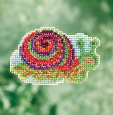 click here to view larger image of Snail - Spring Bouquet Seasonal Ornament (counted cross stitch kit)