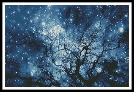 click here to view larger image of Tree Silhouette Against Starry Night - Large  (Robert Llewellyn) (chart)