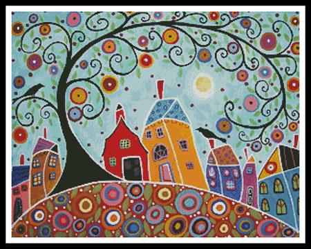 click here to view larger image of Houses Barn Birds and Swirl Tree (Karla Gerard) (chart)