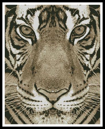 click here to view larger image of Bengal Tiger (Sepia) (chart)