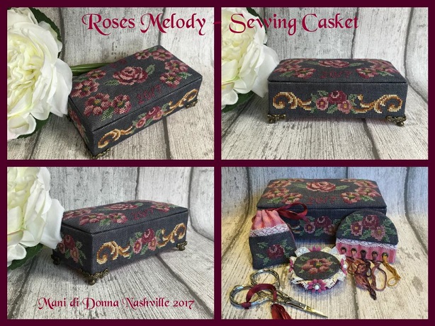 click here to view larger image of Rose Melody Sewing Casket (chart)