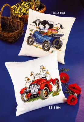 click here to view larger image of Red Car With Geese (Lower) (counted cross stitch kit)