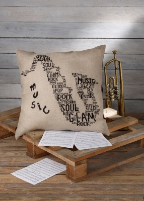 click here to view larger image of Saxaphone Pillow (counted cross stitch kit)