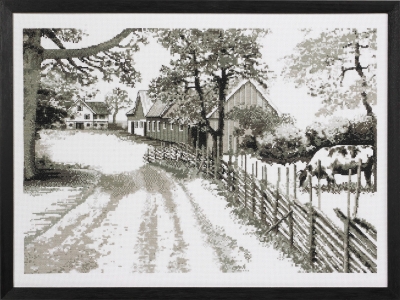 click here to view larger image of Monochrome Farm (counted cross stitch kit)