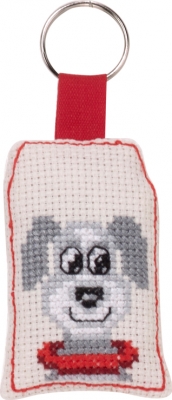 click here to view larger image of Smiling Dog Keyring (counted cross stitch kit)