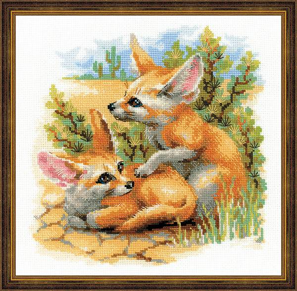 click here to view larger image of Desert Foxes (counted cross stitch kit)