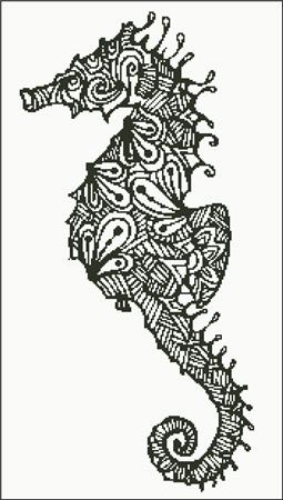 click here to view larger image of Zentangle Seahorse Silhouette (chart)
