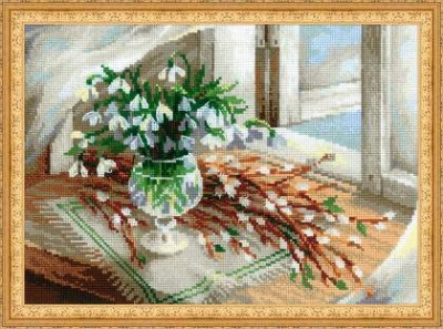 click here to view larger image of Willow And Snowdrops (counted cross stitch kit)