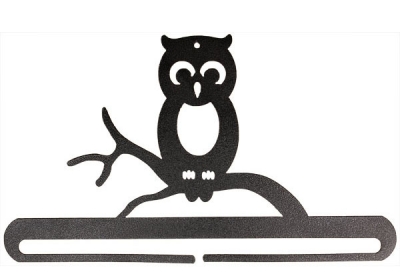 click here to view larger image of Whimsical Owl Split Bottom Bellpull - Charcoal - 12in (accessory)