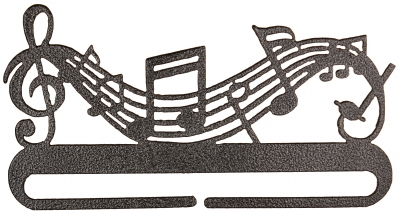click here to view larger image of Music Split Bottom Bellpull - Charcoal - 12in (accessory)