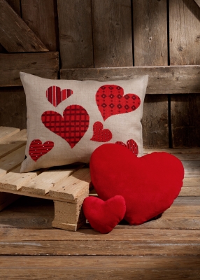 click here to view larger image of Hearts Cushion (counted cross stitch kit)