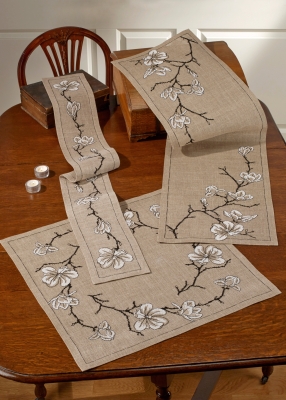 click here to view larger image of Magnolia Table Runner (Top Left) (counted cross stitch kit)
