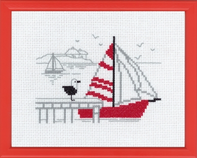 click here to view larger image of Red Boat (counted cross stitch kit)