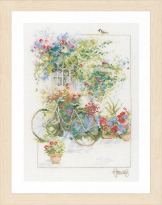 click here to view larger image of Flowers And Bicycle (counted cross stitch kit)