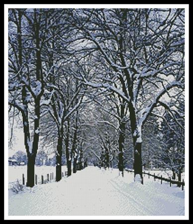 click here to view larger image of Tree Lined Road In Winter  (Takashi Hagihara) (chart)