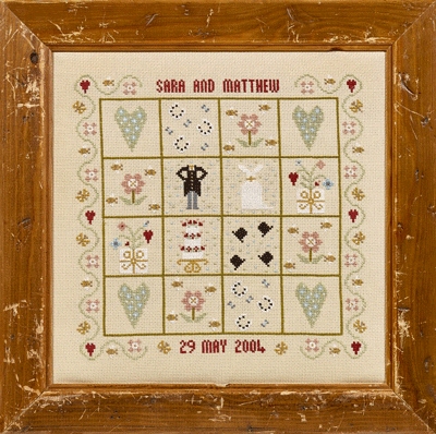 click here to view larger image of Four Hearts Wedding Sampler - Chart Only (chart)
