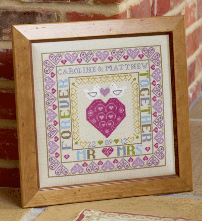 click here to view larger image of Bird and Heart Wedding Sampler - Chart Only (chart)