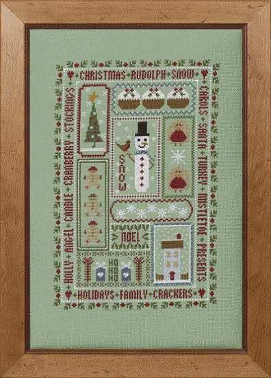 click here to view larger image of Christmas Boxes - Kit - 32ct Linen (counted cross stitch kit)