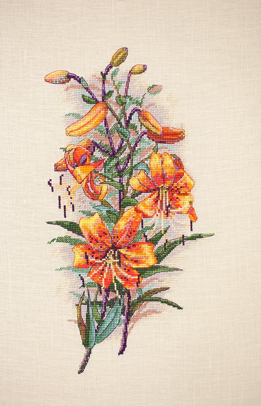 click here to view larger image of Vintage Lilies (Aida) (counted cross stitch kit)