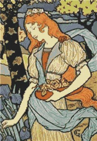 click here to view larger image of Woman Gathering Flowers (Eugene Grasset) (chart)