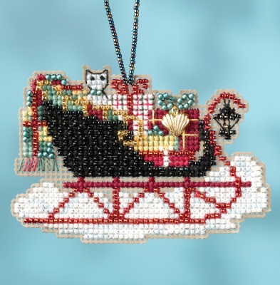 click here to view larger image of Vintage Sleigh Ride - Charmed Ornament (counted cross stitch kit)