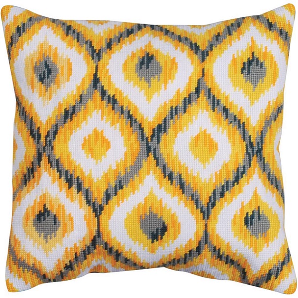 click here to view larger image of Yellow Ikat (needlepoint)