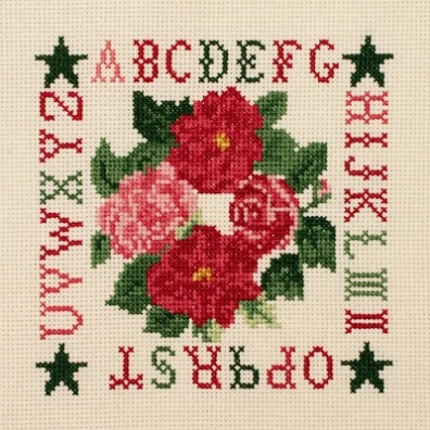 click here to view larger image of Rose Wreath Sampler (counted cross stitch kit)