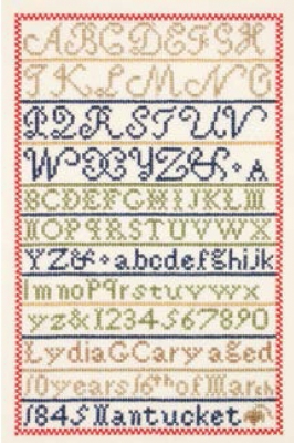 click here to view larger image of Lydia Cary Sampler (counted cross stitch kit)