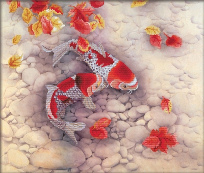 click here to view larger image of Koi Carp (stamped cross stitch kit)