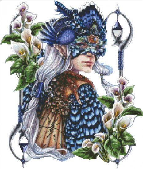 click here to view larger image of Mini Masquerade Bluebird No Background - Adele Lorienne (chart)