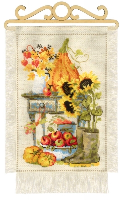 click here to view larger image of Cottage Garden - Autumn (counted cross stitch kit)