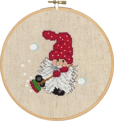click here to view larger image of Elf With Broom (counted cross stitch kit)