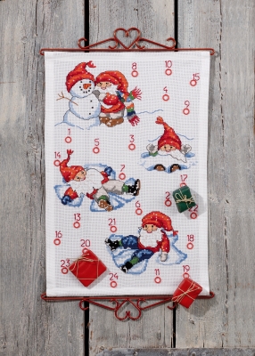 click here to view larger image of Play In Snow Advent Calendar (counted cross stitch kit)