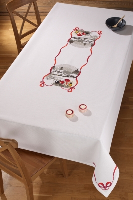 click here to view larger image of Santa Clause Night Tablecloth (stamped cross stitch kit)