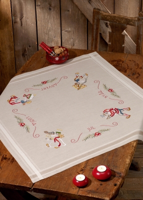 click here to view larger image of Advent Nature Table Topper (stamped cross stitch kit)