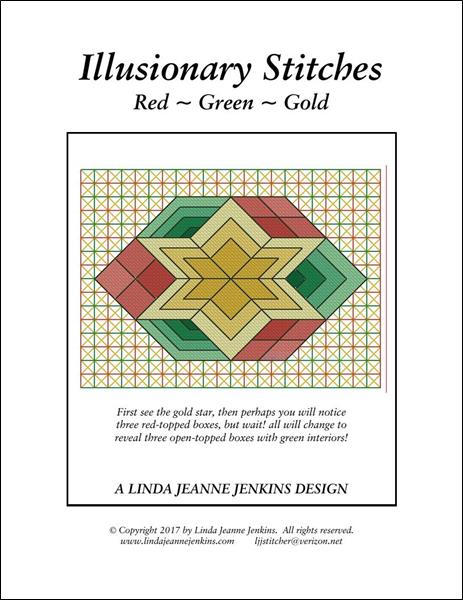 click here to view larger image of Illusionary Stitches Red/Green/Gold (chart)