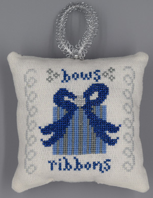 click here to view larger image of Bows and Ribbons - Blue and Silver Christmas (chart)