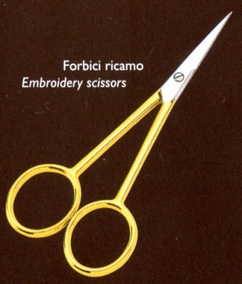 click here to view larger image of Premax 4.25in 24ct Gold Plated Curved Blade Scissors (accessory)