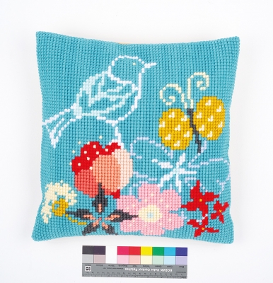 click here to view larger image of Bird and Butterfly Cushion (needlepoint)