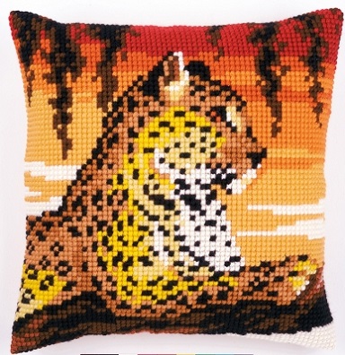 click here to view larger image of Leopard Cushion (needlepoint)