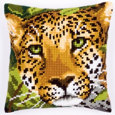 click here to view larger image of Leopard Cushion (needlepoint)