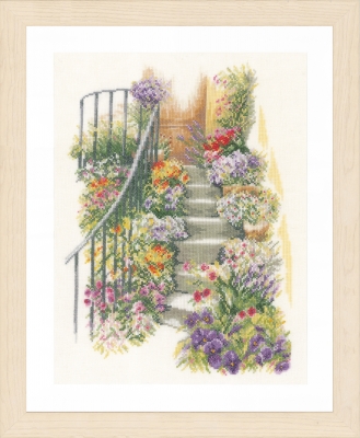 click here to view larger image of Flower Stairs (counted cross stitch kit)