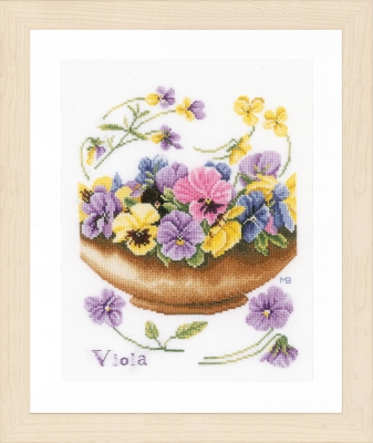 click here to view larger image of Violets by Marjolein Bastin (counted cross stitch kit)