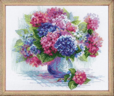 click here to view larger image of Hydrangea (counted cross stitch kit)