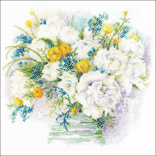 click here to view larger image of Watercolour Peonies (counted cross stitch kit)