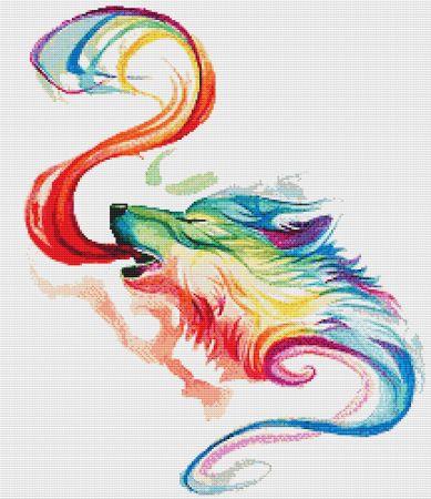 click here to view larger image of Small Rainbow Wolf (by Katy Lipscomb) (chart)