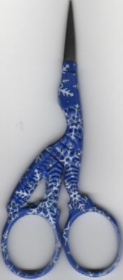 click here to view larger image of Blue Snowflake Stork Scissors (accessory)
