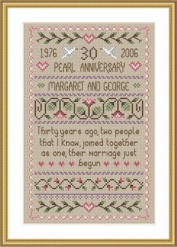 click here to view larger image of Pearl Anniversary Sampler (chart)