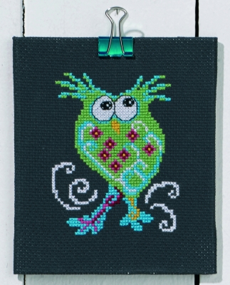 click here to view larger image of Green Owl (counted cross stitch kit)